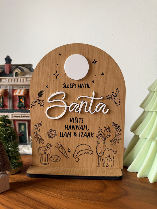 Santa Countdown Sign with Custom Names