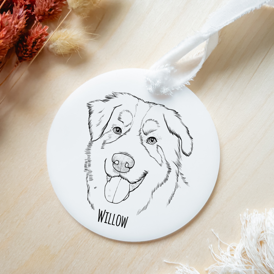 Hand-Drawn Pet Portrait Ornament